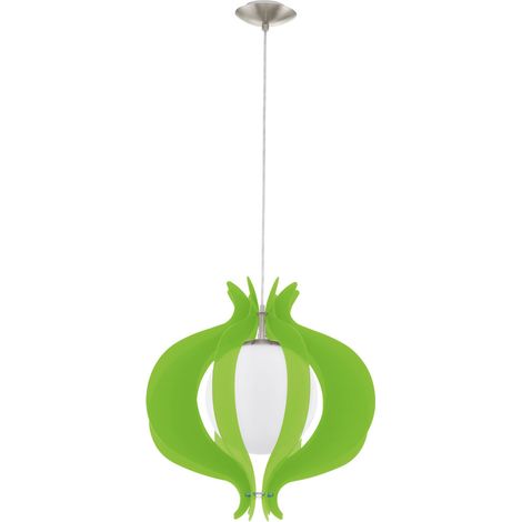 Lampada a sospensione lampada a sospensione lampada da soggiorno lampada da cucina lampada da sala da pranzo, sfera di vetro in metallo verde nichel opaco, E27, H 110 cm (1/2)