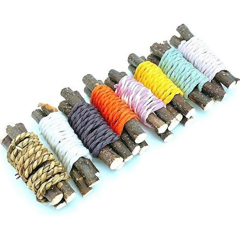 Bâtonnets à mâcher pour lapins de compagnie, jouets pour cage et entraînement à la recherche de nourriture (1/4)