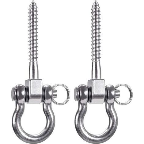 2 pieces 900KG capacity 304 heavy-duty stainless steel ceiling hooks, swing hooks, hanging hooks with screws for wooden yoga chair, punching bag, hammock, armchair (1/5)