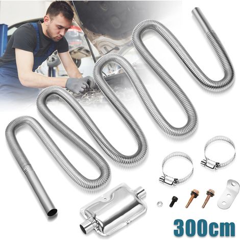 Wolketon para calefactor diésel con 2 abrazaderas de acero inoxidable Ø25 mm Tubo de escape de 300 cm (1/5)