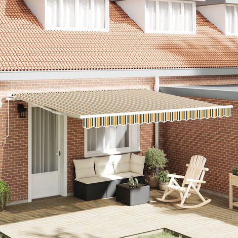 Auvent rétractable Vert 400 × 350 cm Polyester et Aluminium vidaXL (1/5)