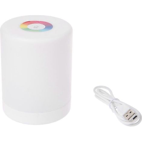 Intelligentes LED-Nachtlicht, berührungsempfindliche Nachttischlampe, dimmbar, wiederaufladbar, tragbar, mit wechselnden RGB-Farben, ideal für Kinderzimmer. (1/5)