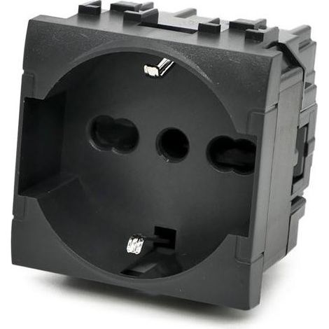 Presa schuko 10/16A compatibile con living light international air prese spina 2P presa elettrica a muro spina nero (1/3)