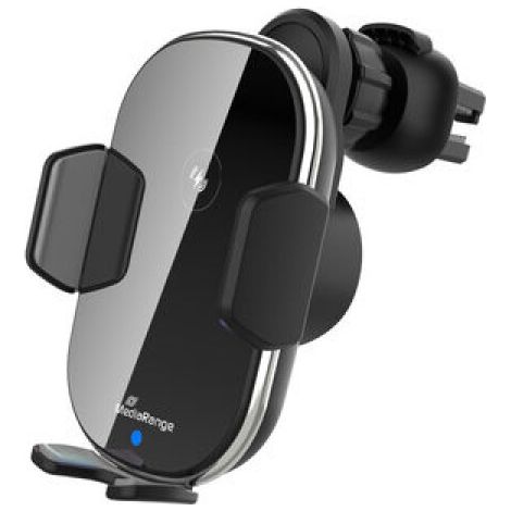 MediaRange 15W wireless air vent car charger, with automatic brackets, black (MRMA117)