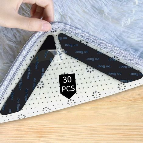 32 Pcs Tapis Antidérapant, sous Tapis Antidérapant réutilisable et Lavable pour sols Autocollants pour Tapis pour Tous Types et Toutes Tailles de Tapis afin de Maintenir Votre Tapis en Place (1/5)