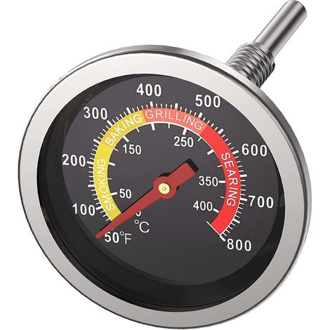 Termometro per barbecue, misuratore di temperatura per barbecue, affumicatore, forno affumicatore, forno per pizza / acciaio inossidabile (1/5)