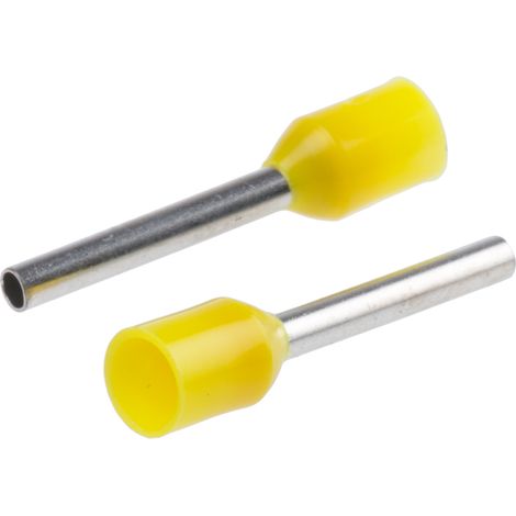 Embout à sertir 1mm², Jaune, longueur 12mm