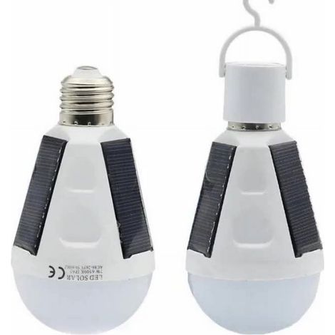 Ampoule Solaire D'Urgence - E27 - Batterie Lithium 1200 mAh - Étanche IP65 - Pour Extérieur Tente Abri Panne De Courant - 1 Pièce (1/4)