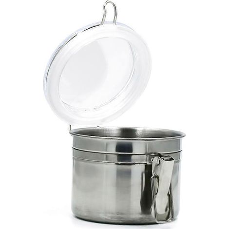 Boîte de conservation des aliments en acier inoxydable pour la cuisine (boîte à sucre, thé, café en grains avec couvercle transparent et loquet) (1/5)