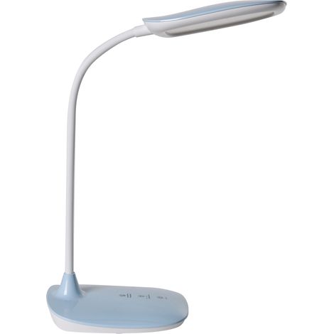 Lámpara de escritorio LED para oficina con brazo giratorio ajustable regulador de intensidad continuo azul Hydra