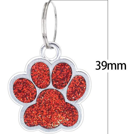 Ahlsen Iberiagifts – Stahlpfote, personalisiertes Medaillon-Identifikationsschild für Hunde, Katzen, Haustiere, mit Gravur (rot) (1/4)