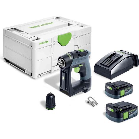 Taladro atornillador a batería CXS 12 2,5-Plus - FESTOOL - con 2 baterías 12V 2,5 Ah - cargador - systainer - 576864 (1/10)