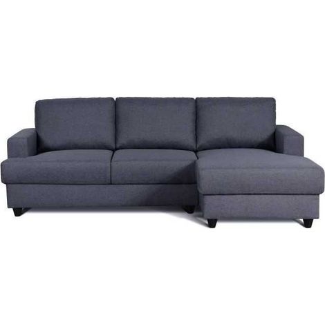 Ecksofa rechts 4 Plätze Paul - Anthrazit Stoff 215 x T 140 cm - Youdoit (1/3)