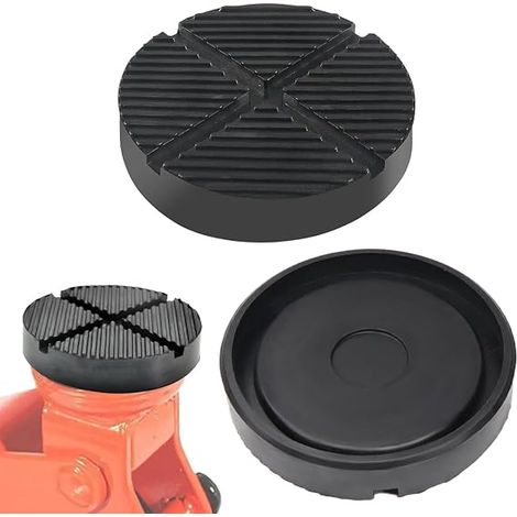 Juego de 2 almohadillas de goma para gato de coche, gato hidráulico, almohadilla universal de goma para coches/SUV, resistente y práctica. (1/5)