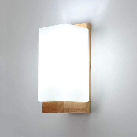 [NIEMALS VERWENDET] Moderne E27-Wandleuchte für den Innenbereich mit schlichtem Design und Glasschirm, [Energiesparklasse E]