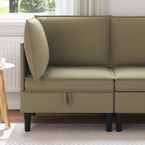 Canapé d’angle avec rangement, velours kaki, 70 x 70 x 82 cm - PANGIVO (1/5)