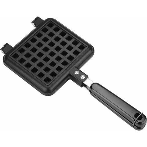 Cast Iron Waffle Iron, Waffle Mold with Aluminum Base, Belgian Stovetop Waffle Maker, Household Gas Kitchen Waffle Iron, Non-Stick Waffle Dish (1/4)