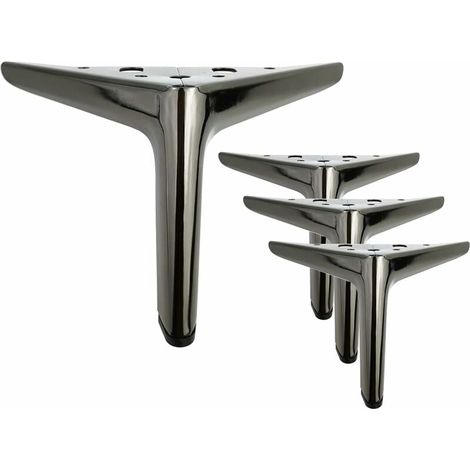 Set of 4 12cm Titanium Black Triangle Furniture Legs, Electroplated Polished Finish, Suitable for Cabinets, Sofas, Coffee Tables, TV Cabinets and Other Furniture. (1/5)