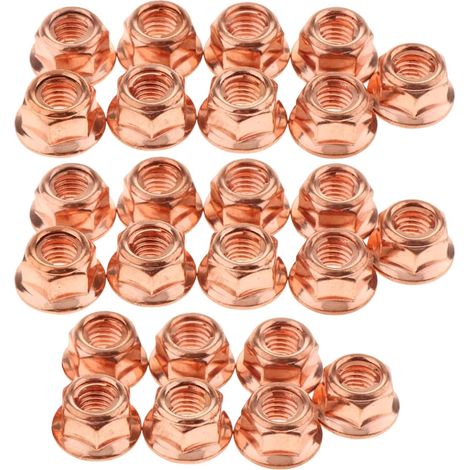 écrous hexagonaux collecteur échappement M8, Lot de 25 pièces Auto réparation, cuivre et Laiton, Auto-bloquants, pour E30 et Autres véhicules (1/5)