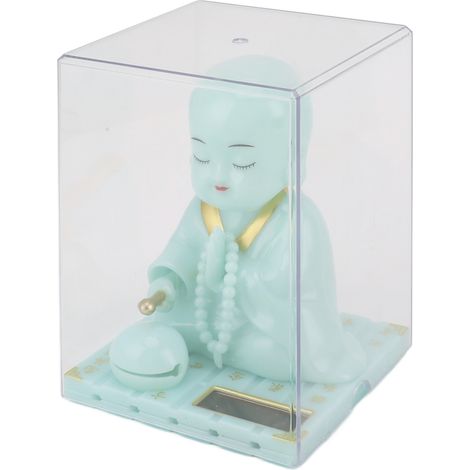 Petit moine bouddha chinois solaire hochant la tête, figurine décorative pour tableau de bord voiture, maison, taille moyenne (1/5)