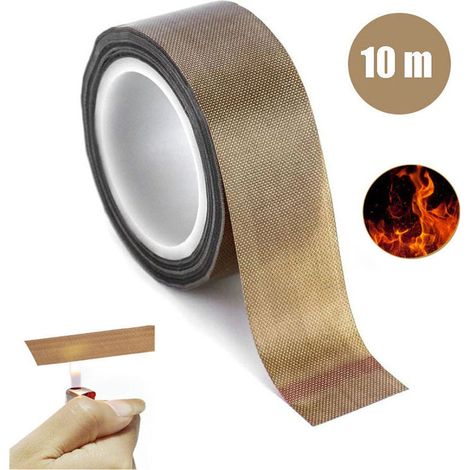 Ruban adhésif haute température PTFE 0,13 mm épaisseur – 25 mm largeur – 10 m longueur – Protection pour bois et surfaces sensibles (1/4)