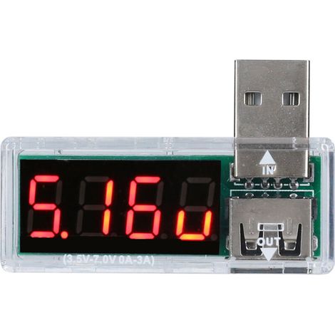 Testeur USB Portable Voltmètre Ampèremètre 2 Pièces pour Chargeurs Téléphone (1/5)