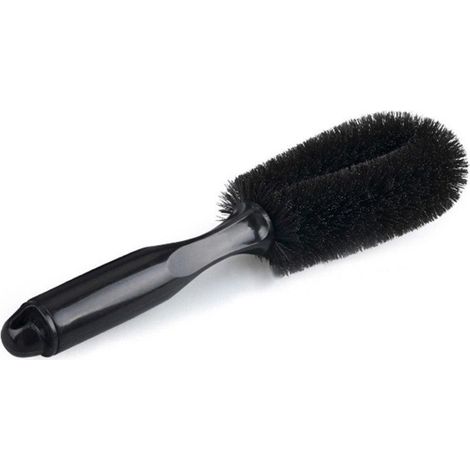 Une brosse pour jantes de voiture en matériau PP, avec manche, adaptée aux voitures, camions et motos. (1/5)