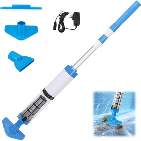 Aspirateur de piscine sans fil avec batterie, avec tige télescopique, autonomie jusqu'à minutes, nettoyeur de piscine sans fil avec filtre pour jacuzzis, petites piscines (1/5)