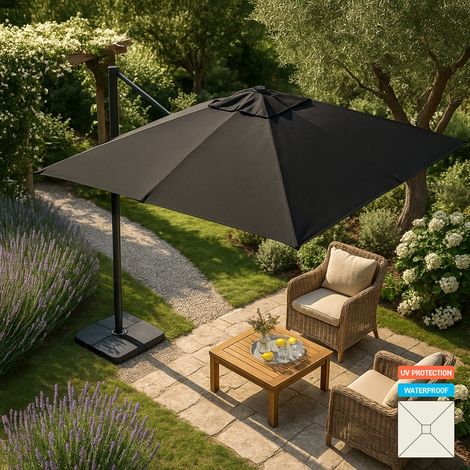 Sombrilla de aluminio para jardín y terraza 3x3m Paradise Noir