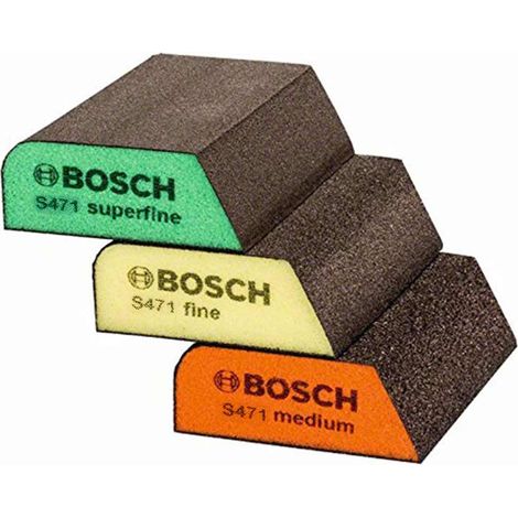 Bosch Foam Abrasives 3pc S471 Foam Set Profille (Medium,Fine, Superfine) 2 608 621 252