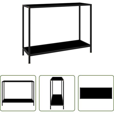 Beistelltisch - Konsolentisch Schwarz 100x35x75 cm Hartglas (1/5)