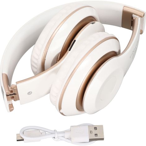 Casque Bluetooth S6 HIFI Stéréo Pliable avec Micro pour Téléphone et Tablette - Blanc (1/5)