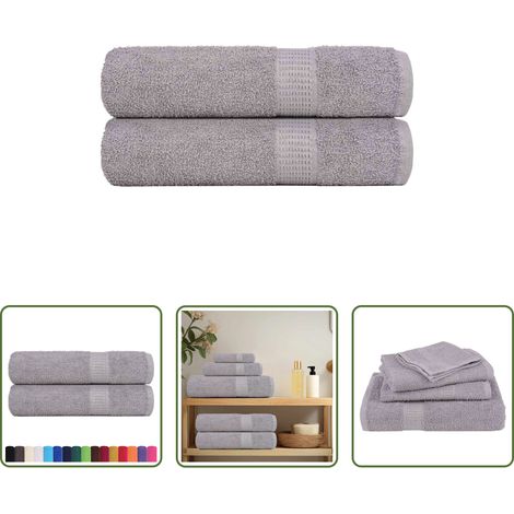 Baumwolle - Handtücher FROGN 2 Stk. Grau 50x100 cm 360 g/m² (1/5)