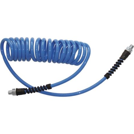 Set tubo a spirale EWO con raccordi girevoli filettati Ø interno 6,5 mm, Ø esterno 10 mm, lunghezza 3,5 m, G 1/4″ PU - E40804 (1/3)
