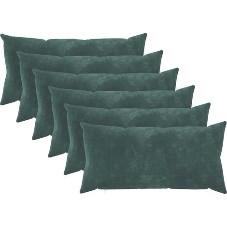 vidaXL Coussin HEERLEN 6 pc Bleu marine Fleece en microfibre (1/5)
