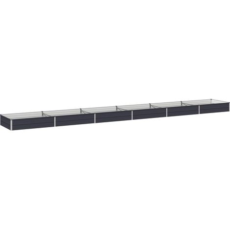 Cama de Jardín Elevada Gris antracita 600 x 80 x 24 cm vidaXL