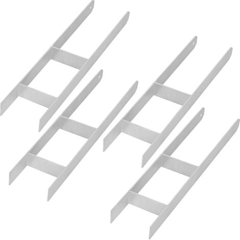KOTARBAU® Kotarbau® Support de Poteau À Sceller - Support Poteau Bois en H 140x600 mm Lot de 4 - Pied de Poteau - Ancre Poteau Bois - Ancrage Poteau - Platine Poteau Bois - Acier Galvanisé - Argent (1/5)