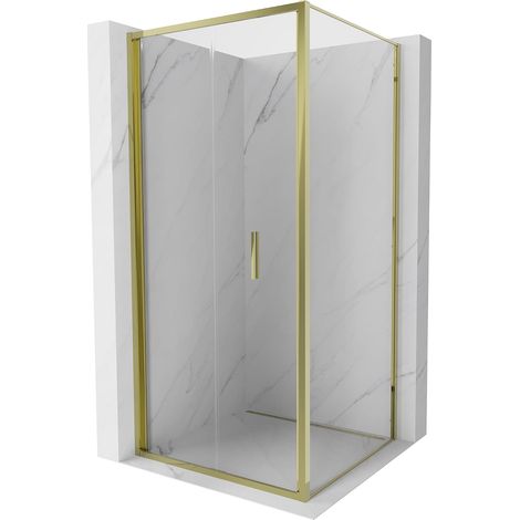 Mexen Exo cabina de ducha plegable 70 x 70 cm, transparente, dorada - 816-070-070-50-00 (1/5)