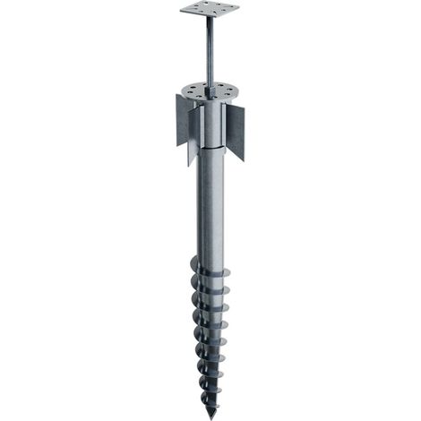 Vis de Fondation SPIRAL - Pour Clôture ou Carport - Hauteur : 80 cm - Fixation Sans Beton - Support plat inclus