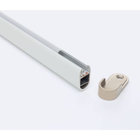 Profilo in alluminio Appendiabiti per armadio per strisce LED fino a 12 mm Bianco traslucido Bianco 2 m (1/3)