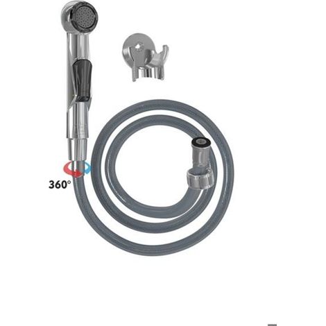 Douchette hygiénique - 4032-PLS - Tête rotative 360° - Flexible PVC 120 cm - Bouton commande intérieur (1/2)
