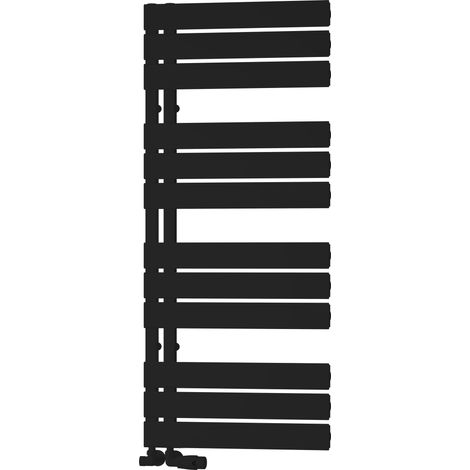 Reina Vada Designer Heated Towel Rail 1190mm H x 500mm W - Black (1/3)