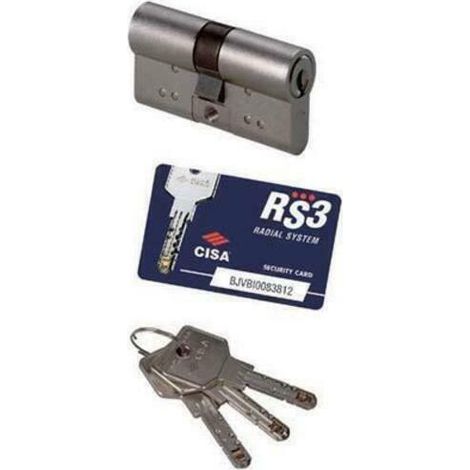 Cilindro sagomato rs3 s cisa + 5 chiavi, vite di fissaggio e security card misura 85 (35+50) (1/3)