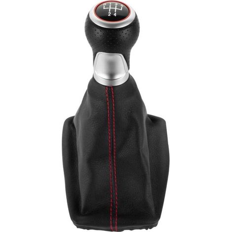 Convient pour Audi séries 4S4Q5, kit intégré de cache-poussière et de clip pour pommeau de levier de vitesses, noir avec lignes noires et cercles rouges, pommeau de levier de vitesses intégré à 6 vite