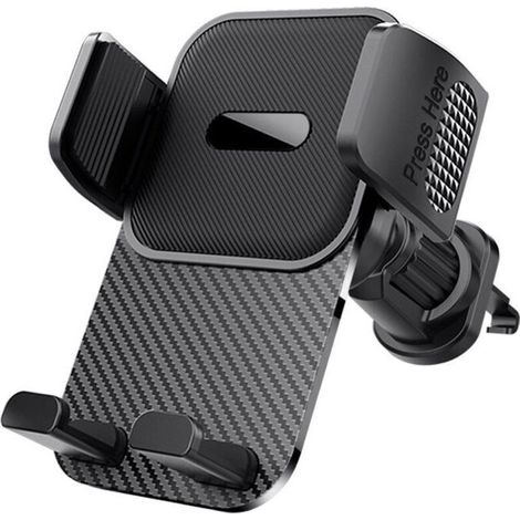 Car Phone Holder, 360 Degree Rotatable Car Air Vent Mount, Car GPS Holder for iPhone Android Smartphones (Black) (1/5)