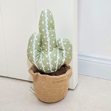 Arrêt de porte mignon Arrêt de porte décoratif pour la maison et le bureau, arrêt de porte intérieur lesté Arrêt de porte décoratif en tissu - Cactus (1/4)