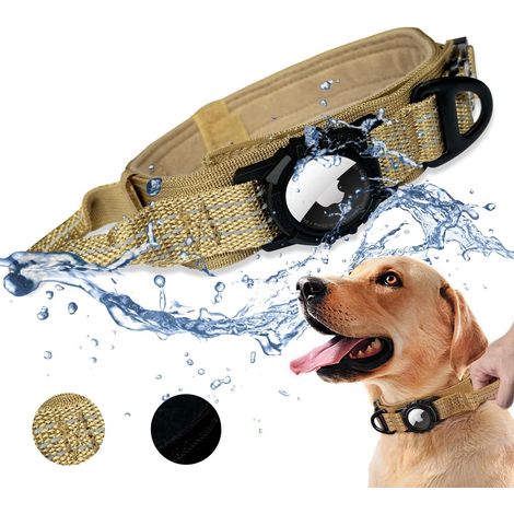Verstellbares und wasserdichtes taktisches Hundehalsband zum Wandern und Campen, mit doppeltem Verriegelungsmechanismus und Metallkarabiner. (1/4)