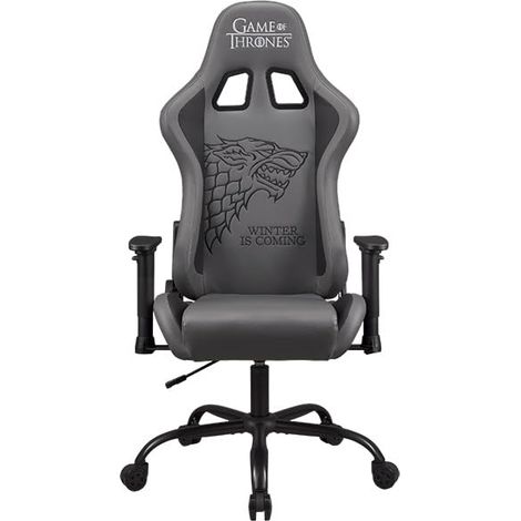 Subsonic Game of Thrones Sedia da Gioco o da Ufficio, Sedia Gaming per Adulti, Seduta Confortevole, Poggiatesta Integrato, Braccioli e Altezza Regolabili, Schienale Ergonomico, Nero (1/5)