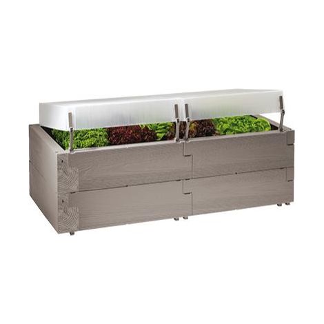 Gardenstar Hochbeet Woody Set 130 x 60 x 52 cm, inkl. 2 Thermohauben Hochbeete aus Kunststoff (1/3)