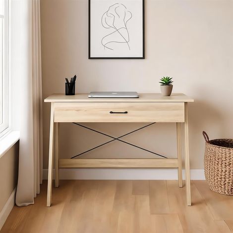 Winston 1 Drawer Desk Computer Oak Office Table Workstation Home Metal Handles (1/5)